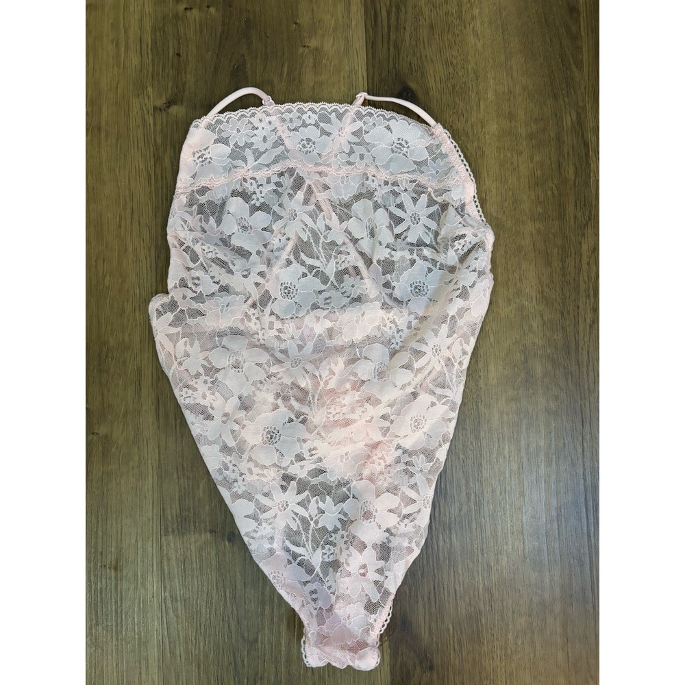 VICTORIA'S SECRET‎ Pink Lace One Piece Bodysuit Lingerie XS